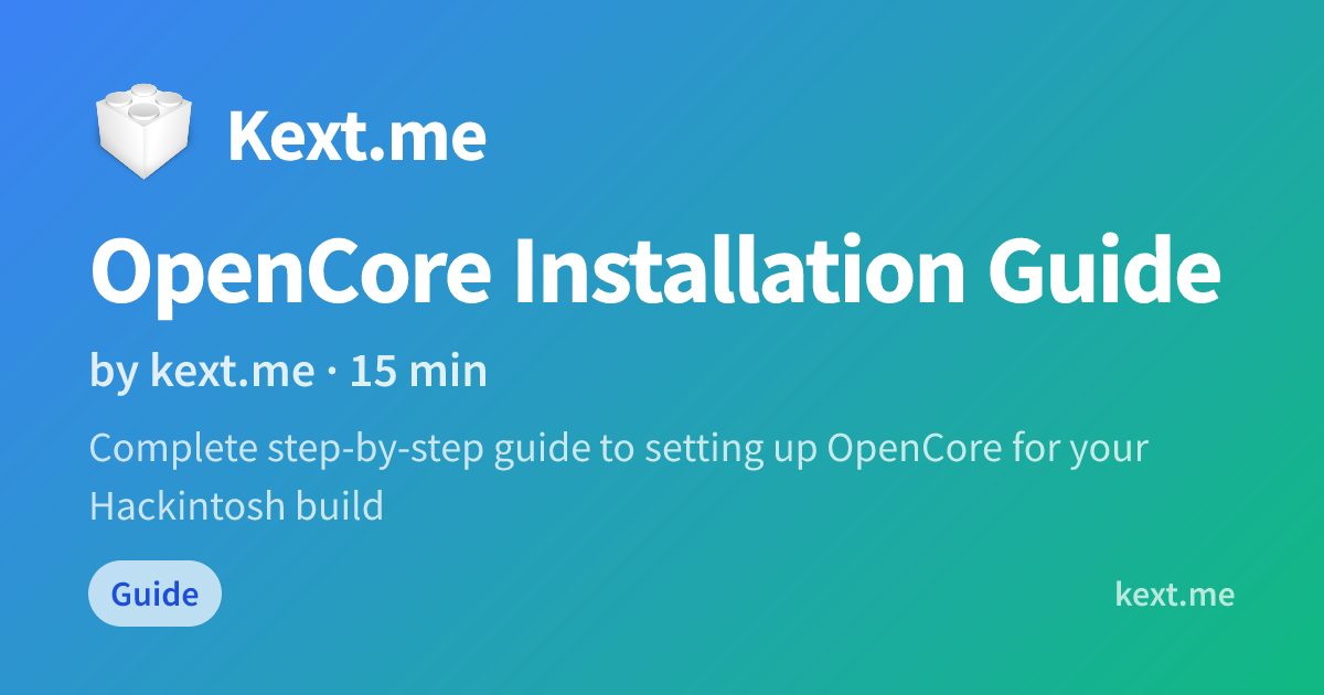 OpenCore Installation Guide - Kext.me