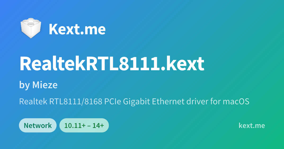 RealtekRTL8111.kext Download for Hackintosh - Kext.me